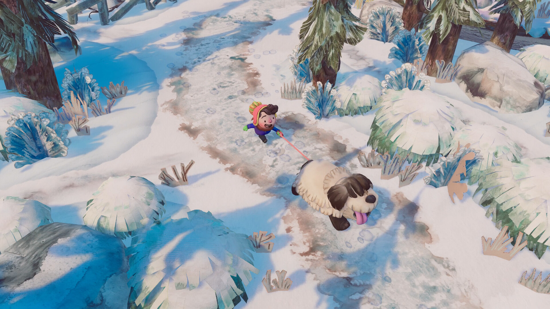 Blender Studioが17年ぶりのゲーム開発『DOGWALK』を無料リリース。大型犬になって冬の森を探索するペーパークラフト風マイクロゲーム